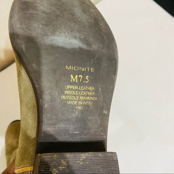 Steve Madden Midnite Women Gray Suede Beige Trim Cowboy Ankle Boots Sz 7.5M - Picture 5 of 6